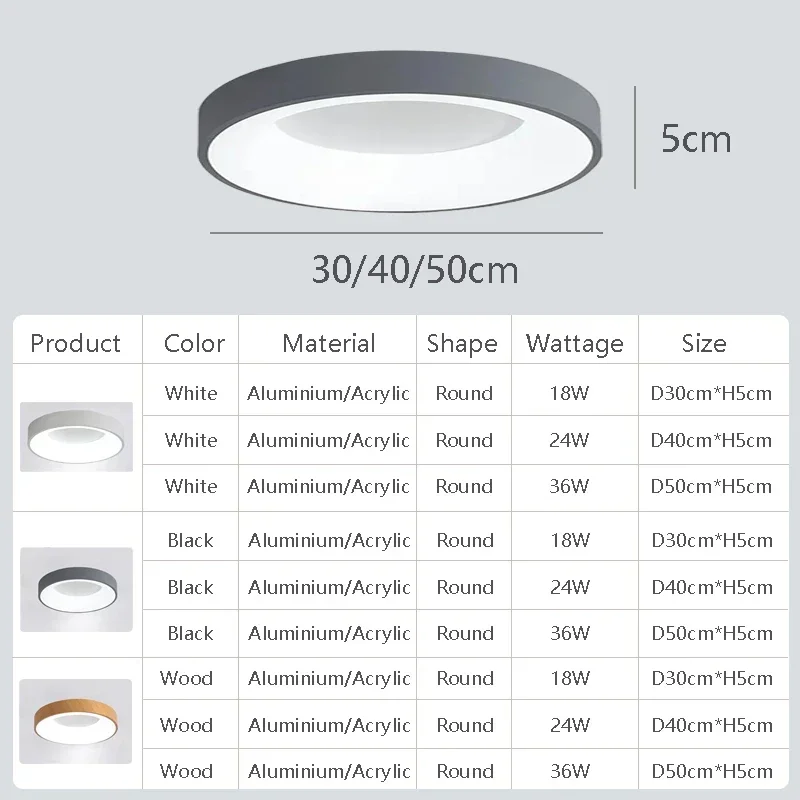 LED Ceiling Light Remote Control Dimmable Adjustable Color Temperature Lamp - Image 5