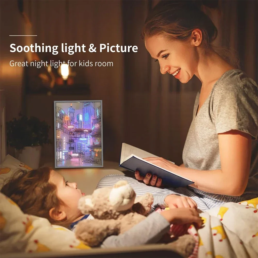 LED Cityscape Night View Light Painting USB Dimmable Wall Art Lamp Home Decor - Image 4