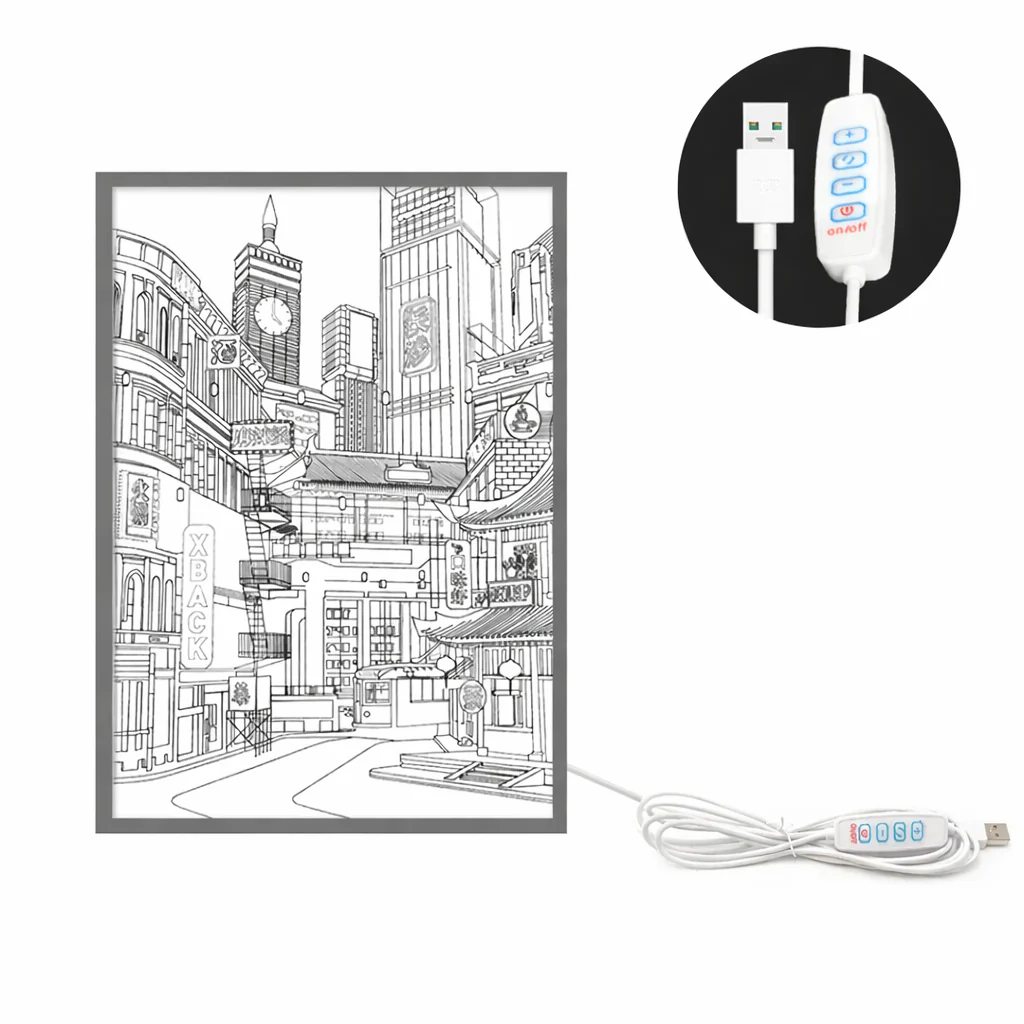 LED Cityscape Night View Light Painting USB Dimmable Wall Art Lamp Home Decor - Image 9