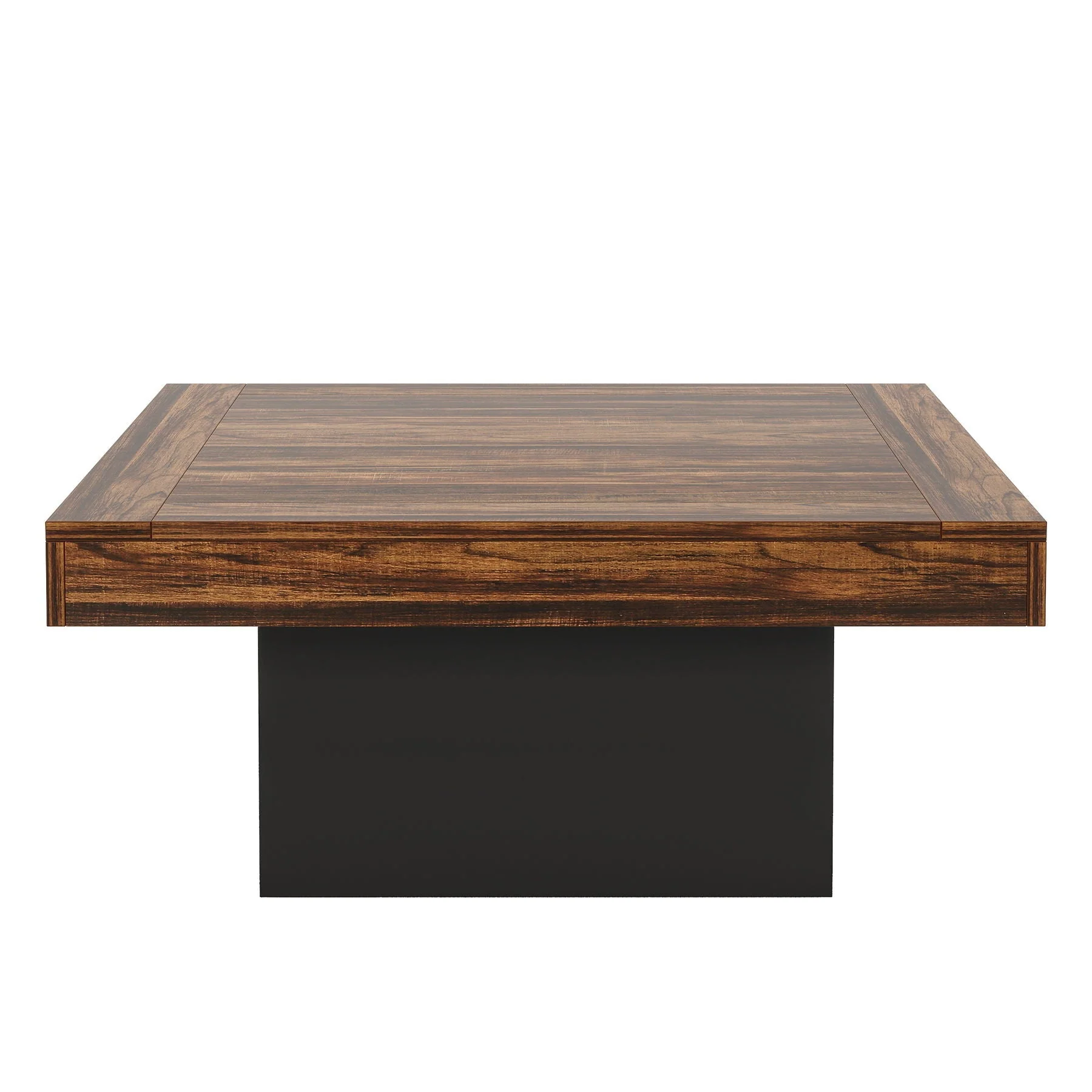 LED Coffee Table With Base, Center Table For Living Room - Rustic Brown - Image 4