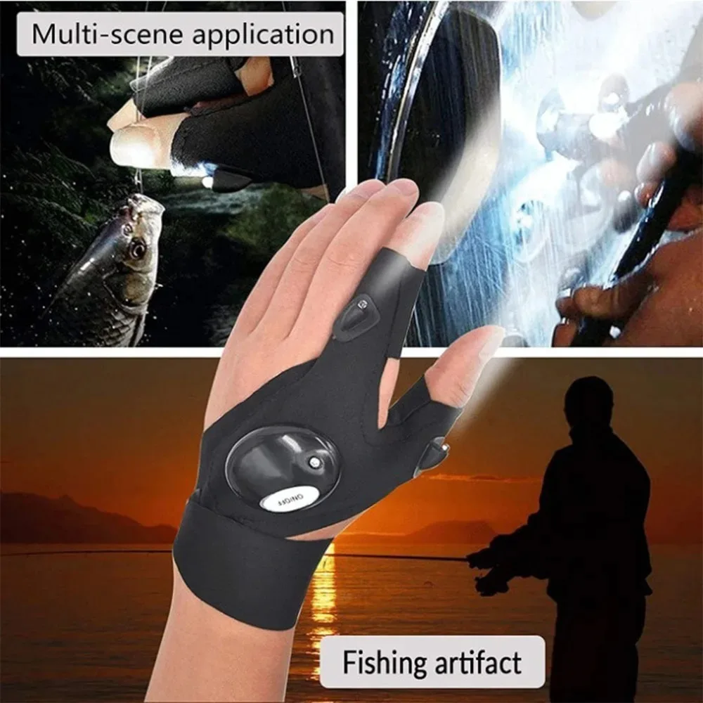 LED Cycling Gloves – Fingerless Gloves with Lights for Fishing, Outdoor & Sports - Image 3