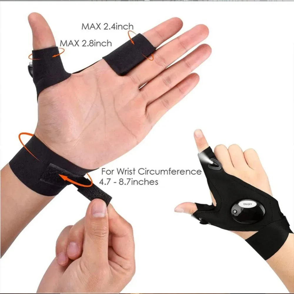 LED Cycling Gloves – Fingerless Gloves with Lights for Fishing, Outdoor & Sports - Image 4