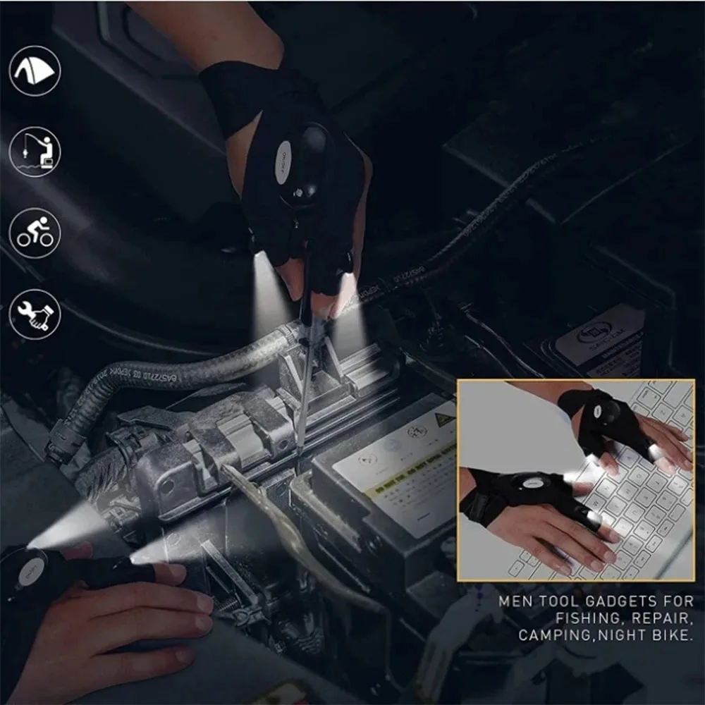 LED Cycling Gloves – Fingerless Gloves with Lights for Fishing, Outdoor & Sports - Image 5