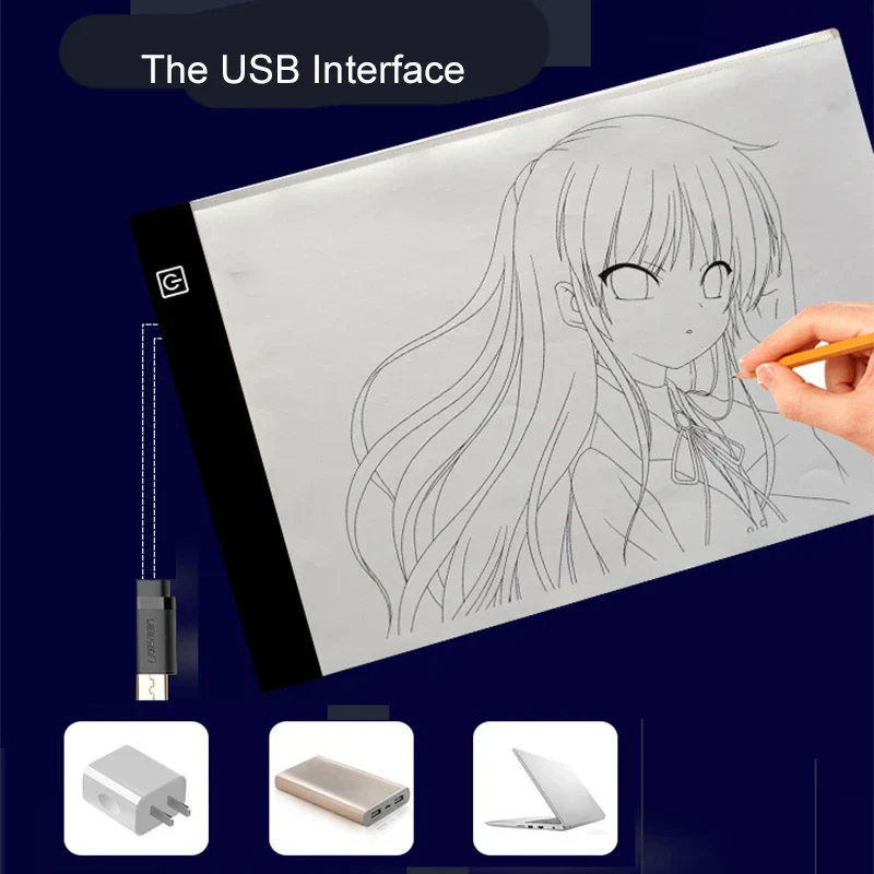 LED Drawing Copy Pad Dimmable Light Board Adjustable Art Tablet Educational Toy - Image 2