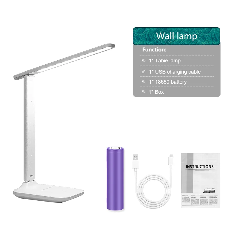 LED Eye Protection Desk Lamp Double Head Rechargeable Dimmable Light for Study - Image 10