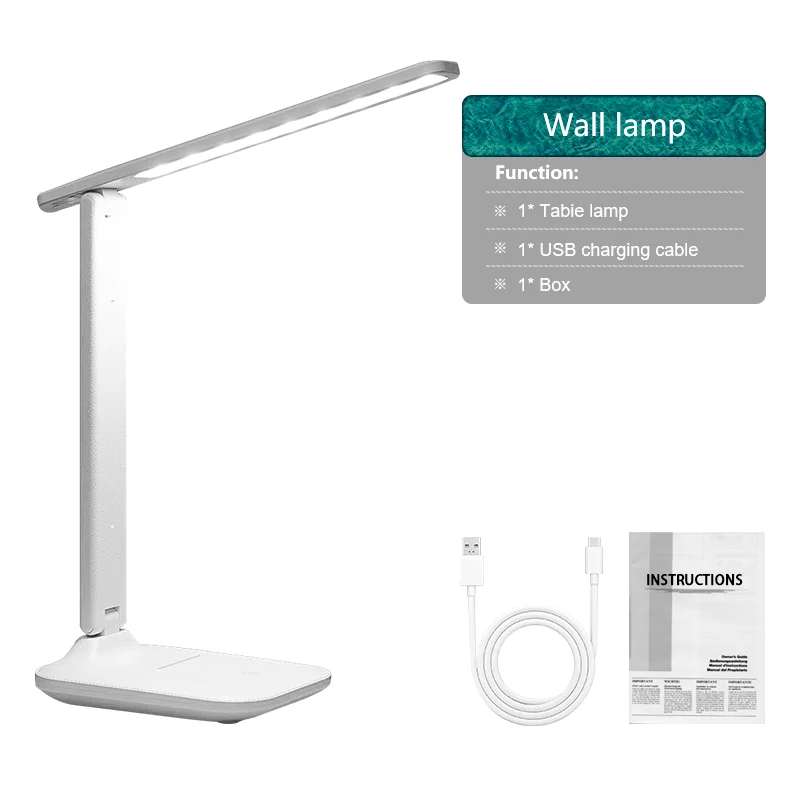 LED Eye Protection Desk Lamp Double Head Rechargeable Dimmable Light for Study - Image 9