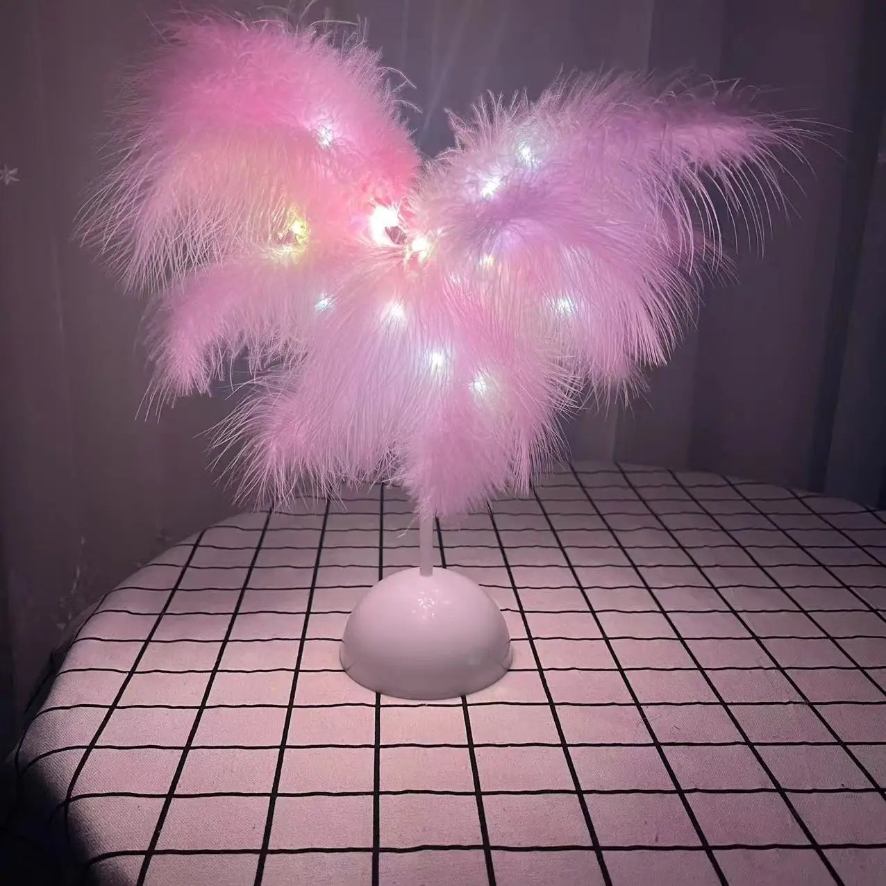 LED Feather Lamp Bedroom Night Light Decorative Table Lamp Party Birthday Gift - Image 3