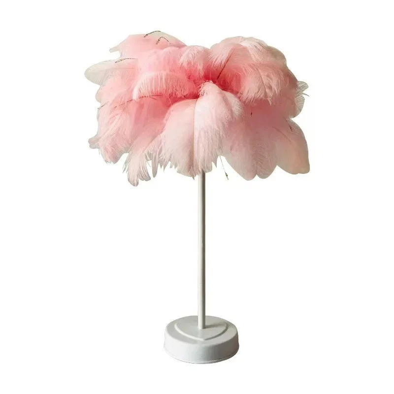 LED Feather Lamp Bedroom Night Light Decorative Table Lamp Party Birthday Gift - Image 5