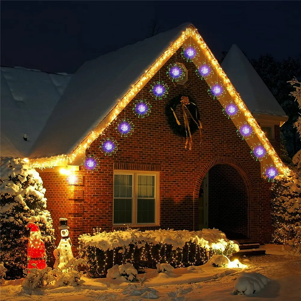LED Firework Fairy Lights Copper Wire Starburst 8 Modes Remote Outdoor Decor - Image 6