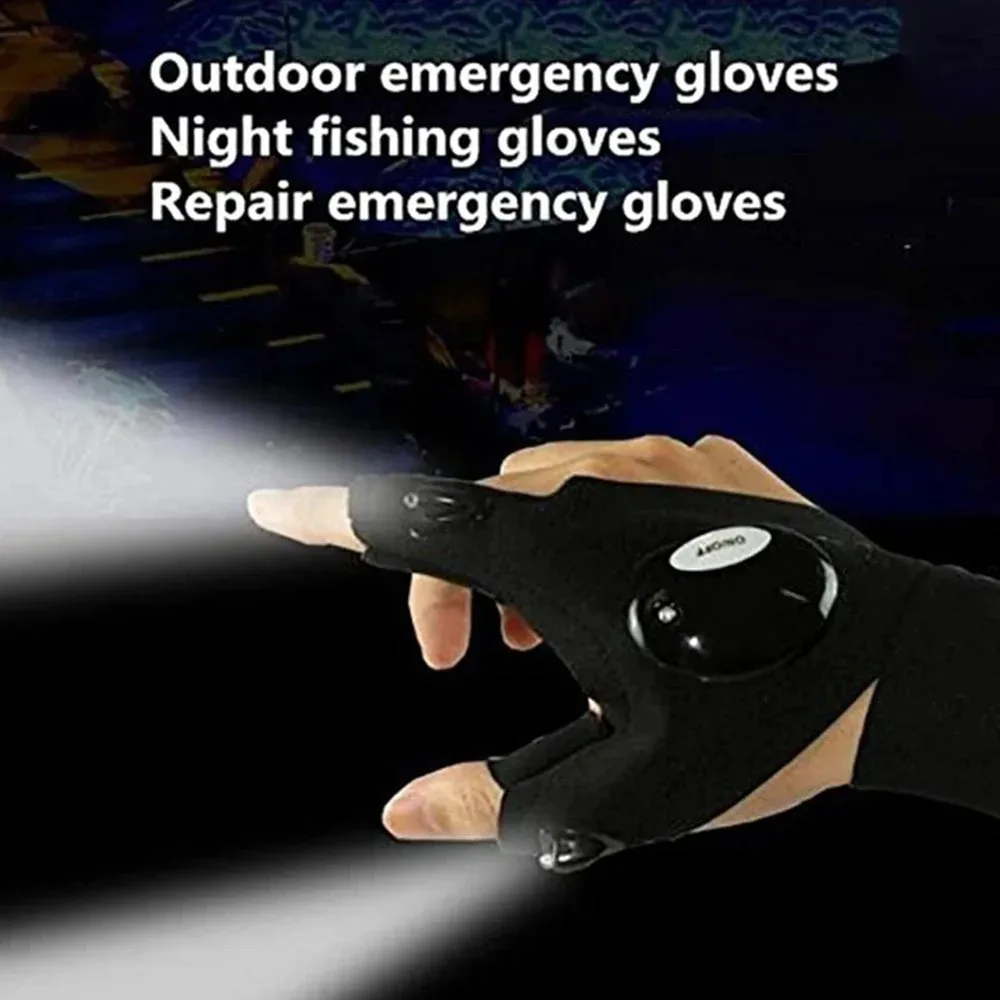 LED Flashlight Running Gloves – Waterproof Fingerless Gloves for Cycling & Hiking - Image 5