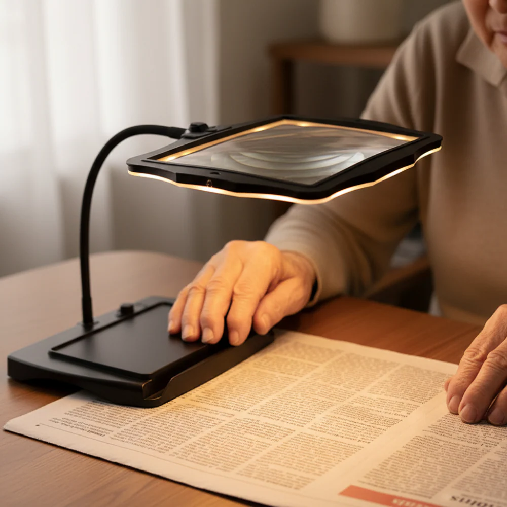 LED Floor Lamp with 3X Magnifying Glass for Reading Crafts - Image 2