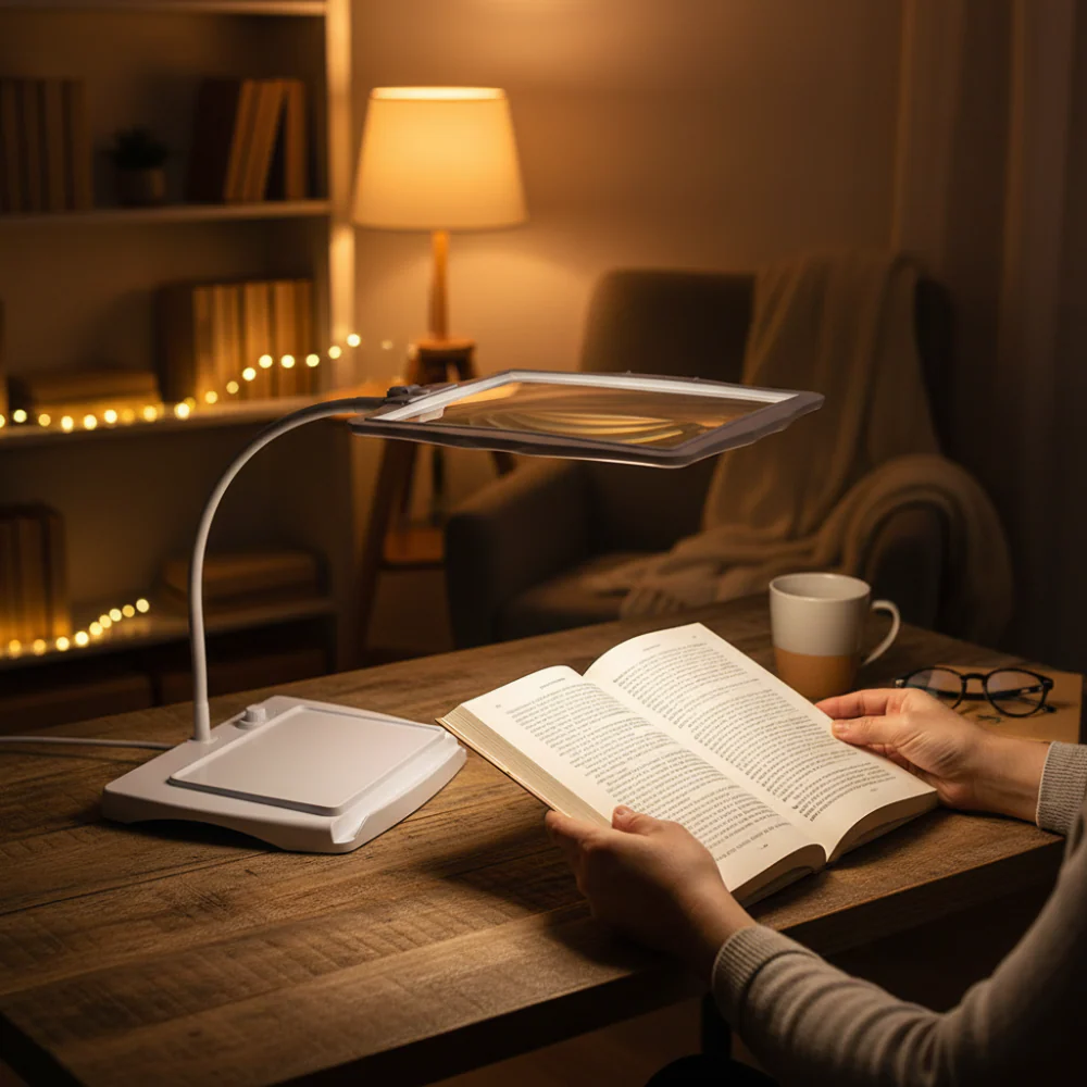 LED Floor Lamp with 3X Magnifying Glass for Reading Crafts - Image 4