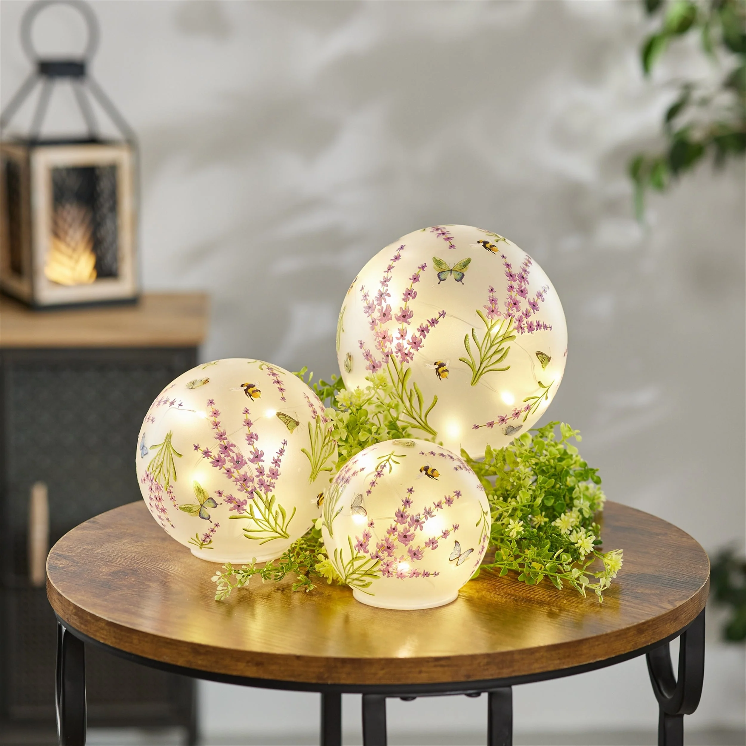LED Floral and Butterfly Globe (Set of 3) - Image 2