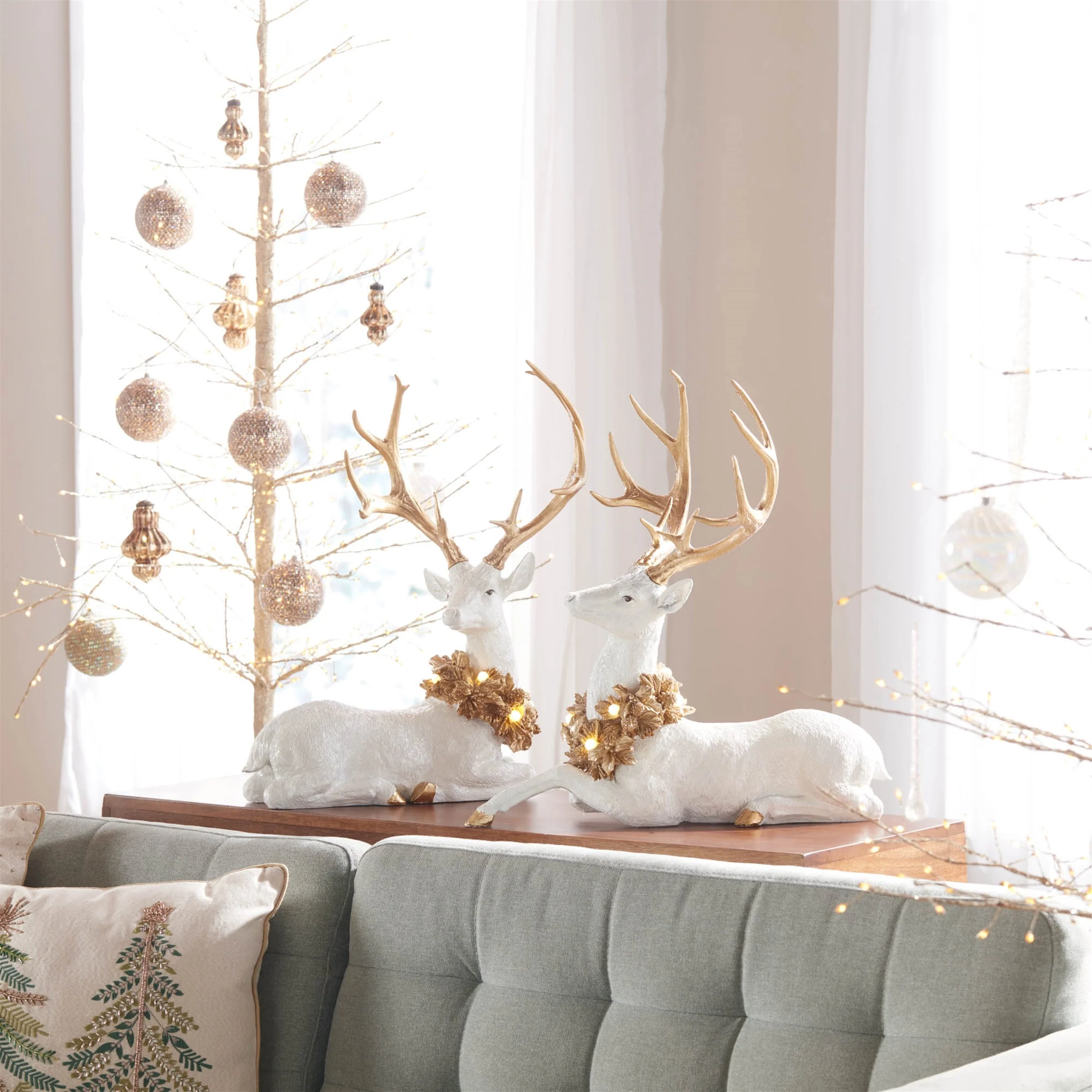 LED Holiday Deer Figurine (Set of 2) - Image 2