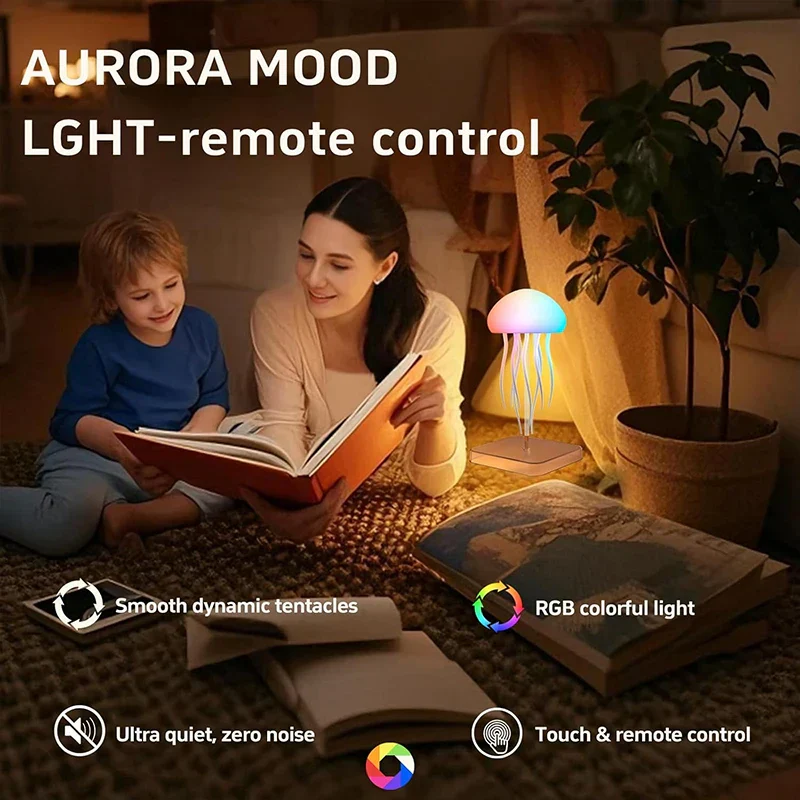 LED Jellyfish Lamp 9 Tentacles Color Changing Remote Night Light Ultra Battery - Image 3
