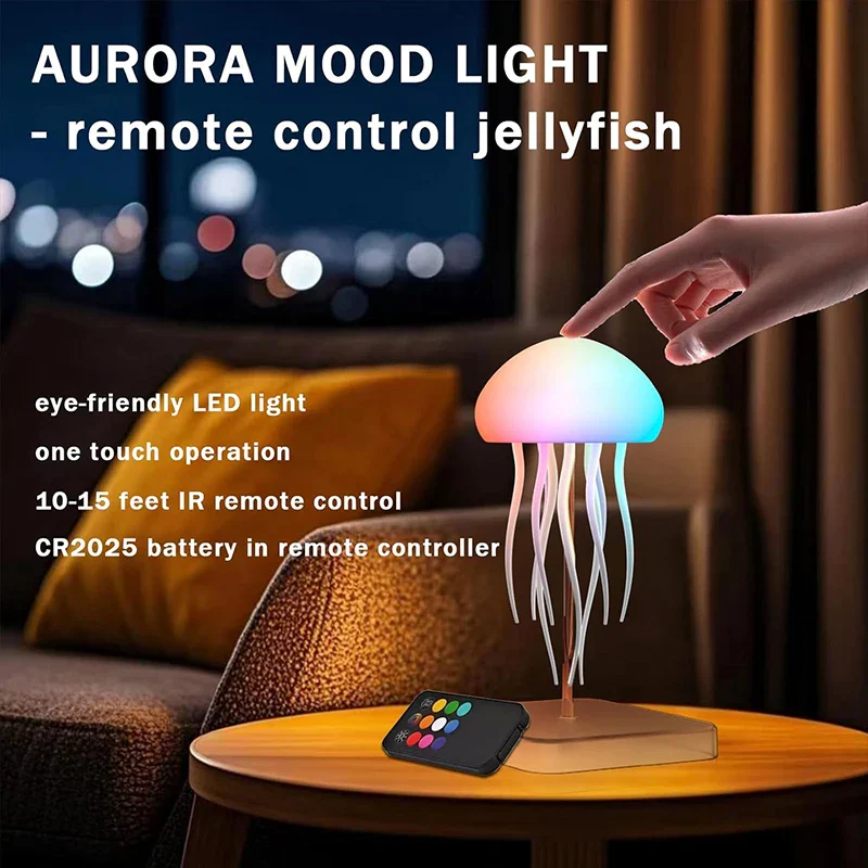 LED Jellyfish Lamp 9 Tentacles Color Changing Remote Night Light Ultra Battery - Image 4