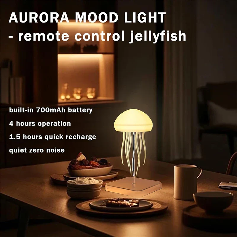 LED Jellyfish Lamp 9 Tentacles Color Changing Remote Night Light Ultra Battery - Image 6