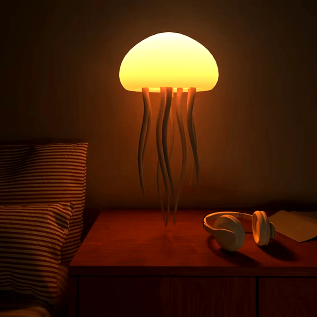 LED Jellyfish Lamp RGB Color Changing Mood Light with Voice Control - Image 2