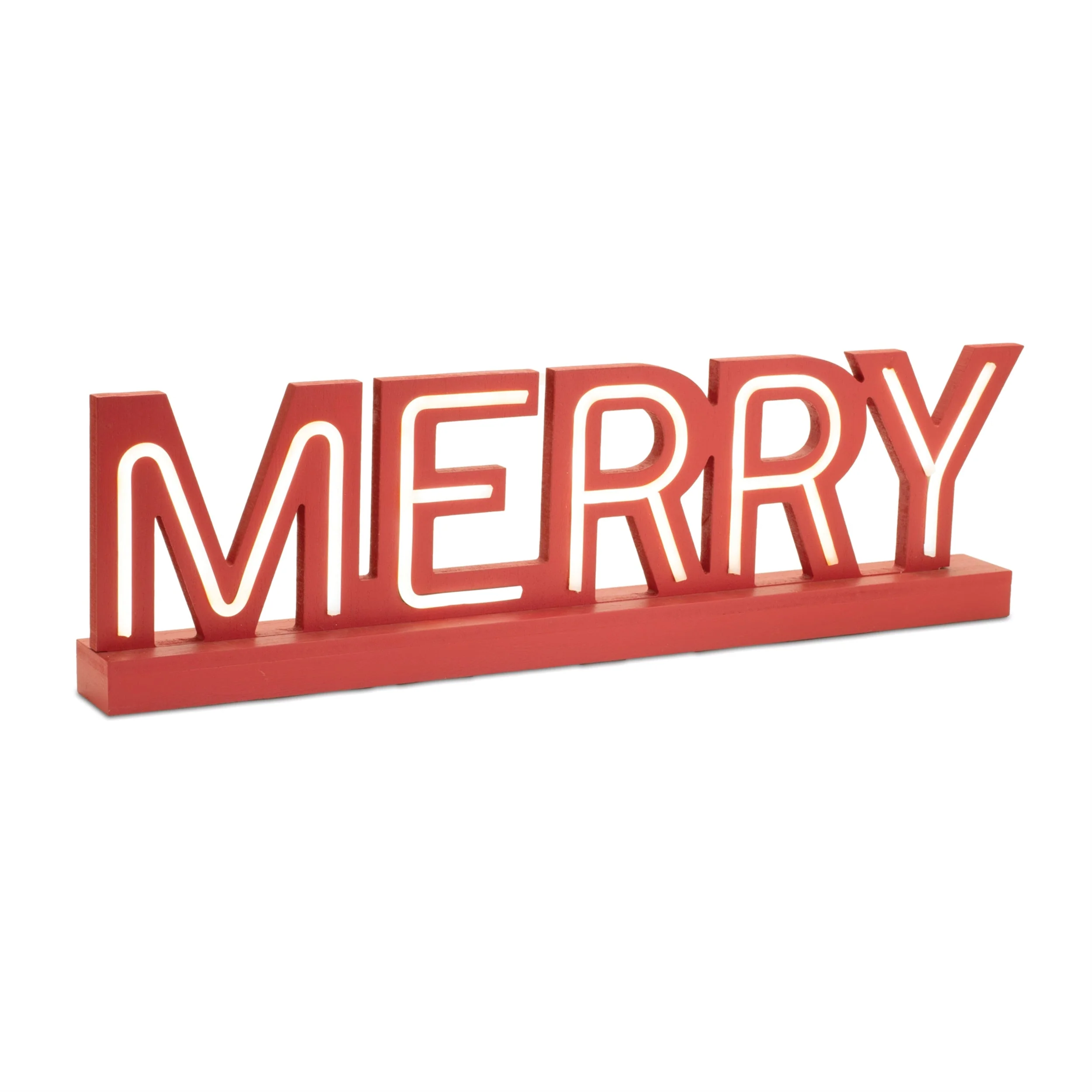 LED Joy and Merry Tabletop Sign (Set of 2) - Image 3