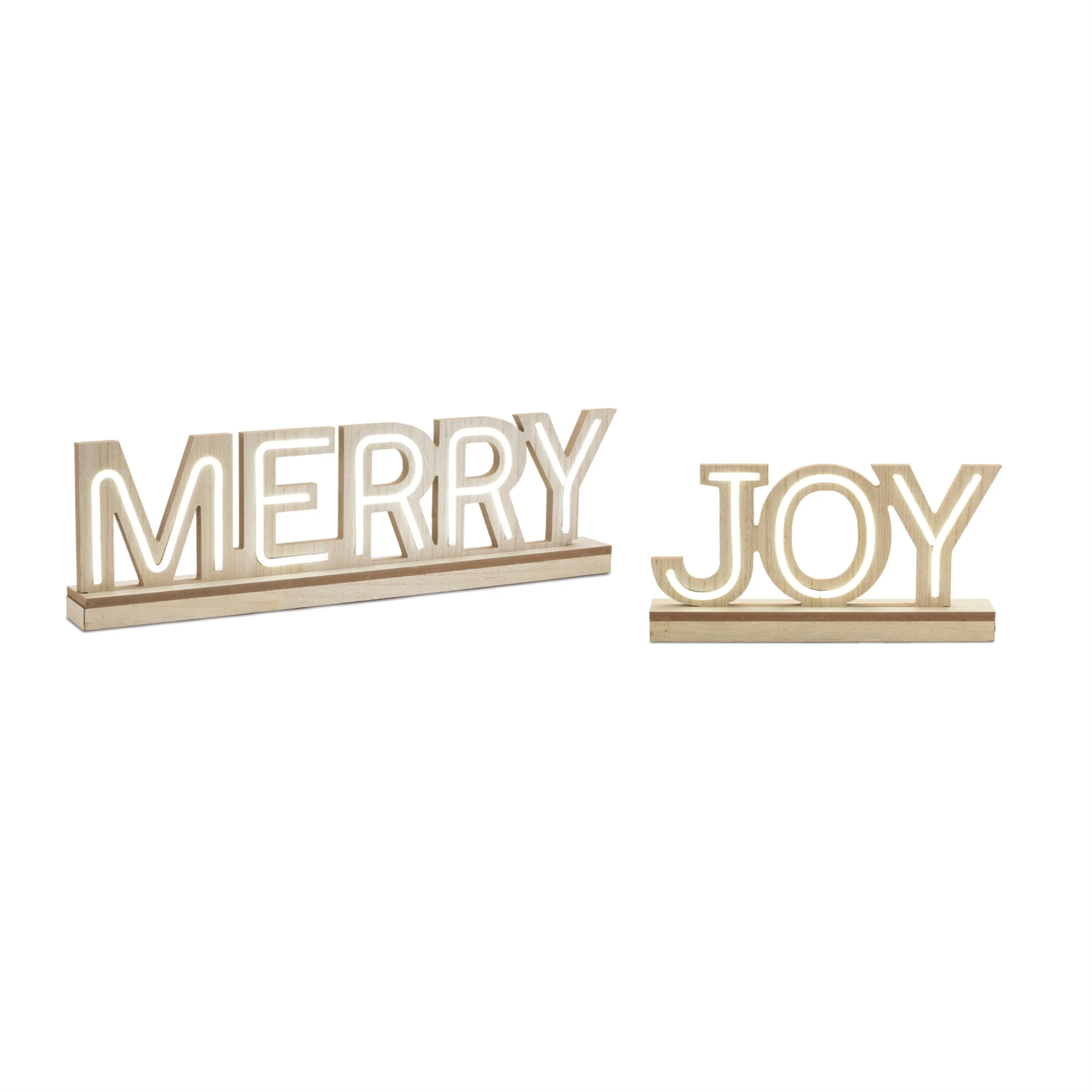 LED Joy and Merry Tabletop Sign (Set of 2) - Image 4