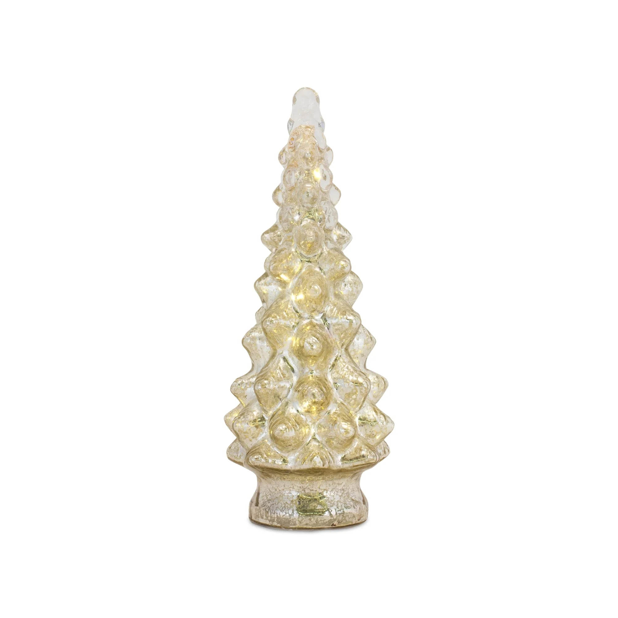 LED Lighted Mercury Glass Holiday Tree Decor (Set of 3) - Image 3