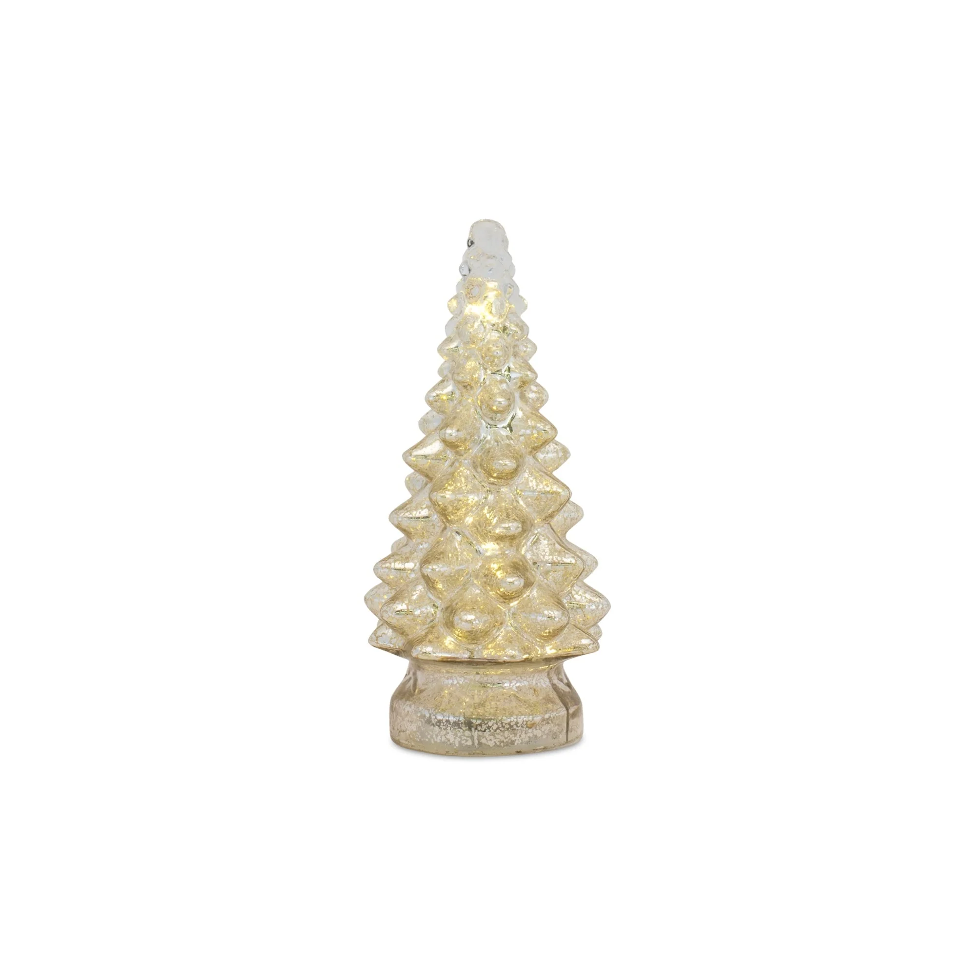 LED Lighted Mercury Glass Holiday Tree Decor (Set of 3) - Image 4