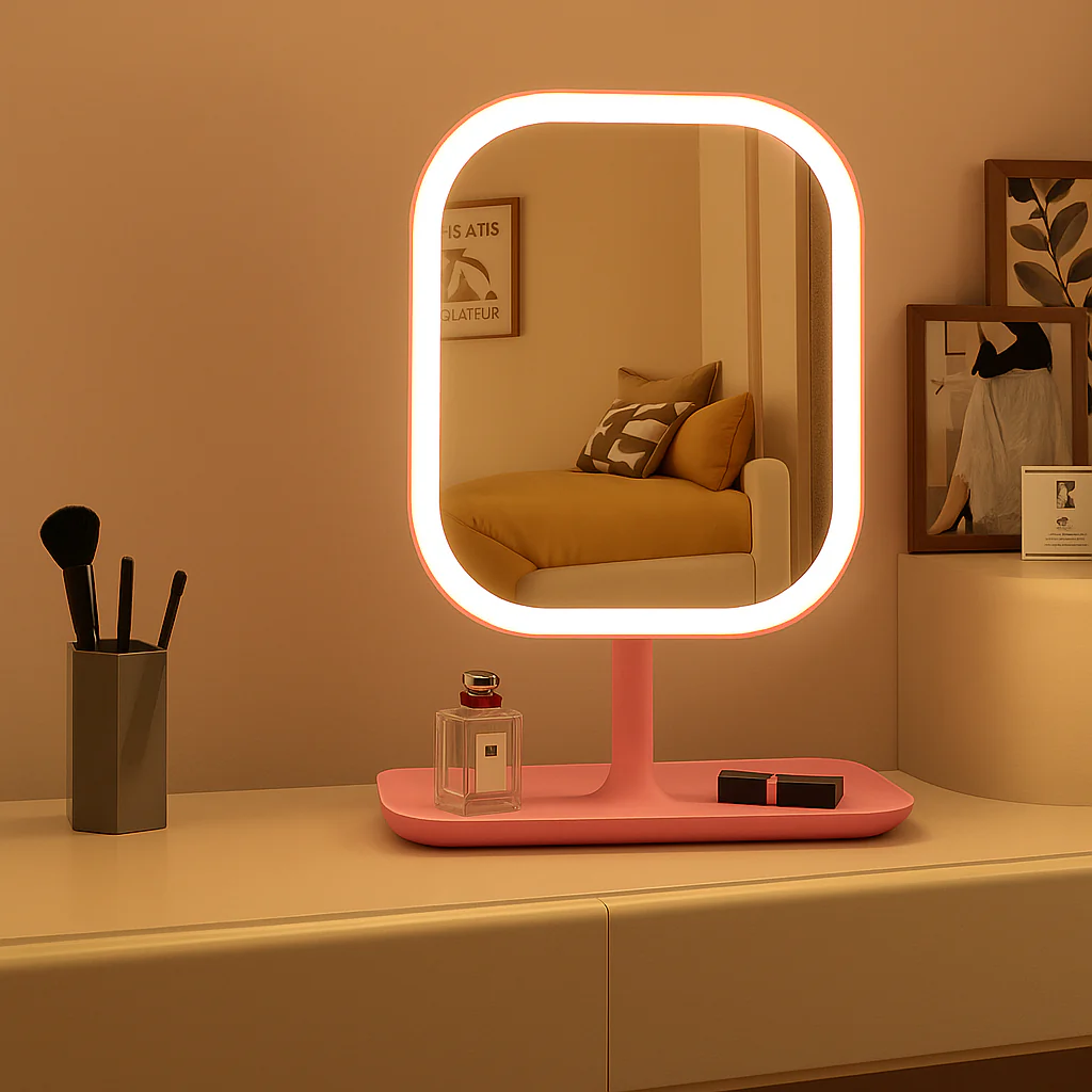 LED Makeup Mirror with Touch Control, 3 Light Modes, USB Rechargeable - Image 4