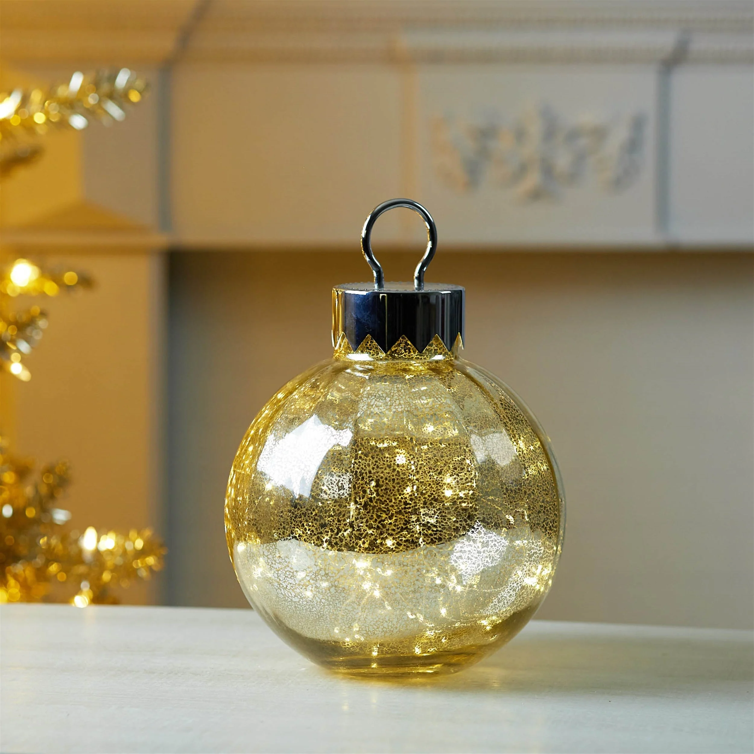 LED Mercury Glass Ornament 13"H - Image 2