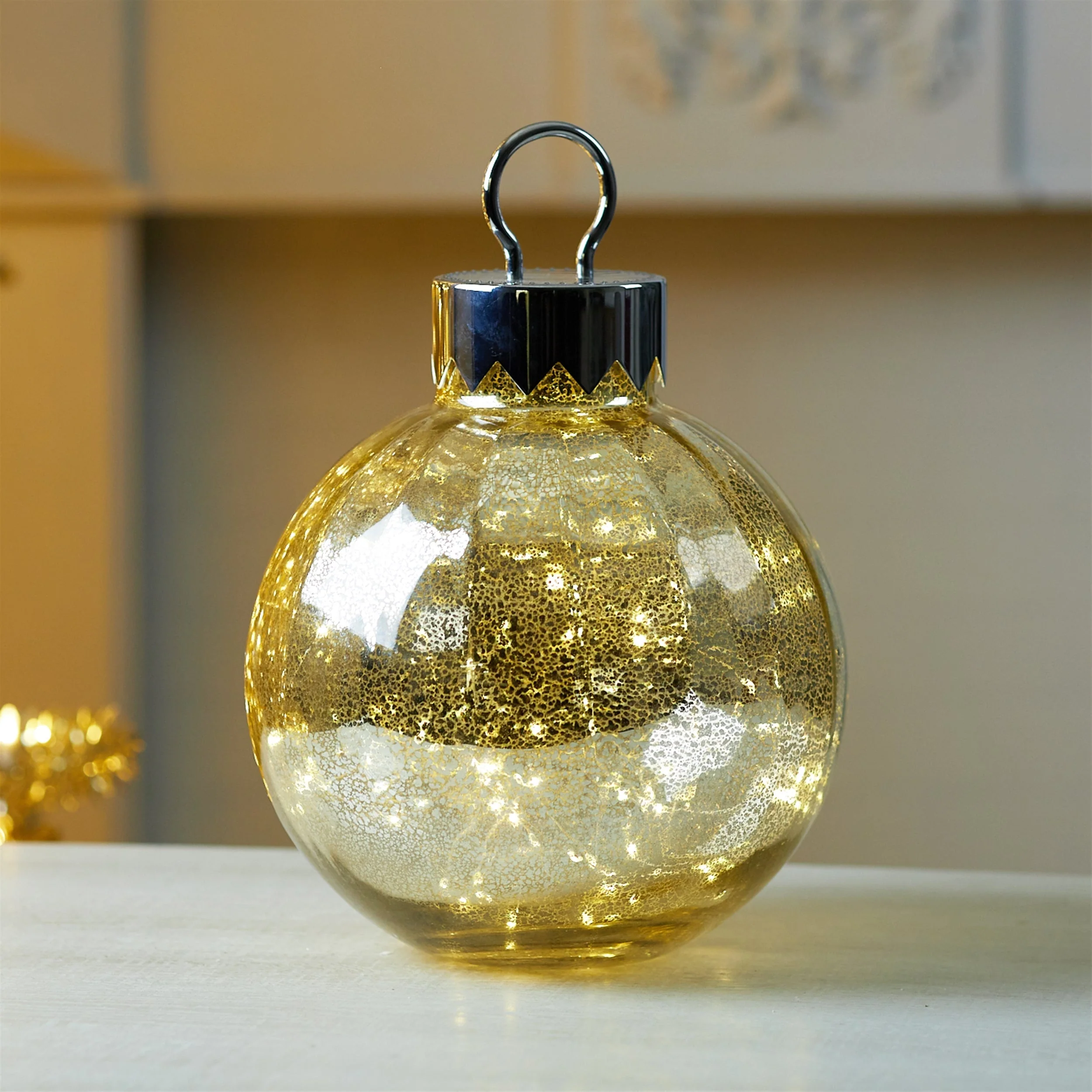 LED Mercury Glass Ornament 13"H - Image 3