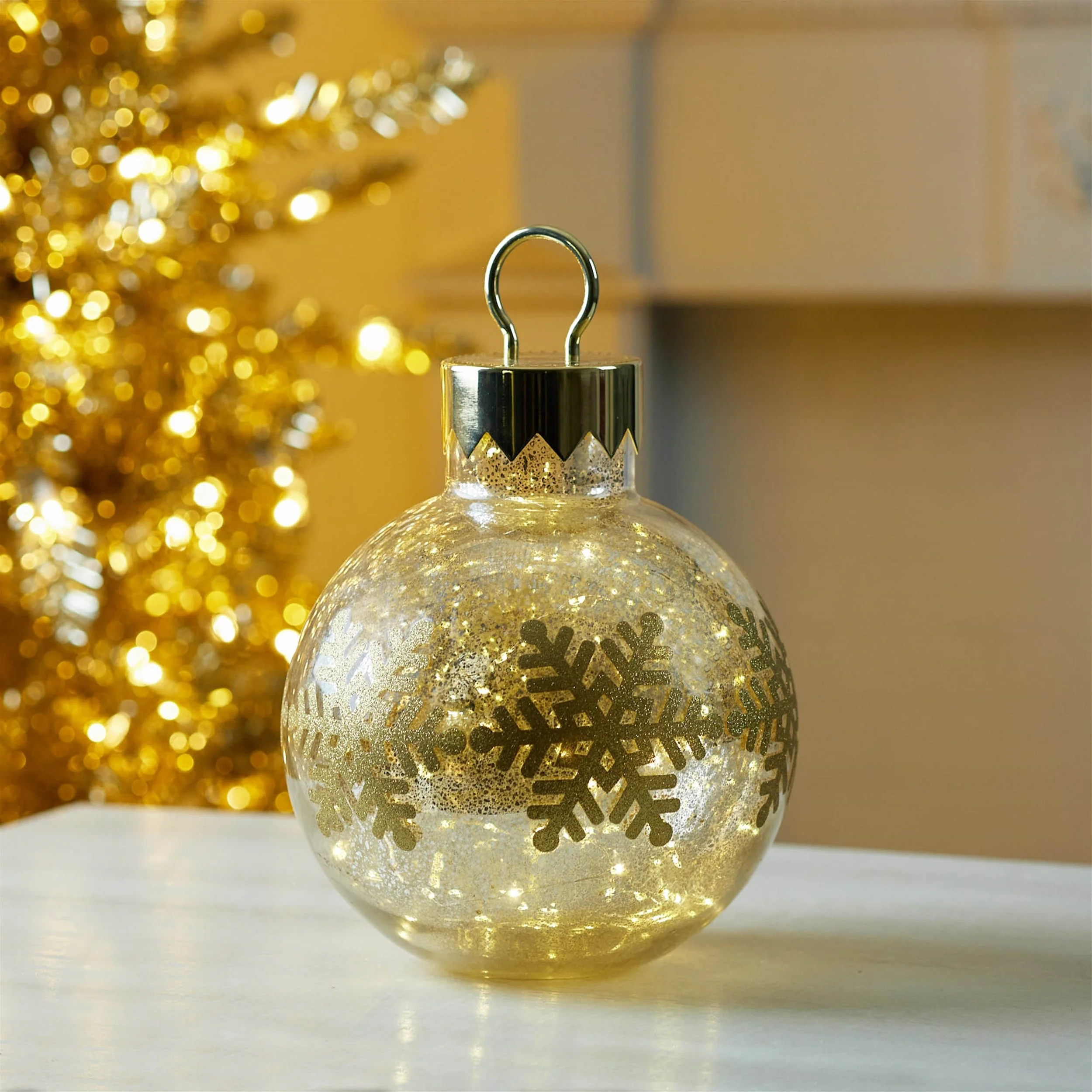 LED Mercury Glass Ornament 13"H - Image 5