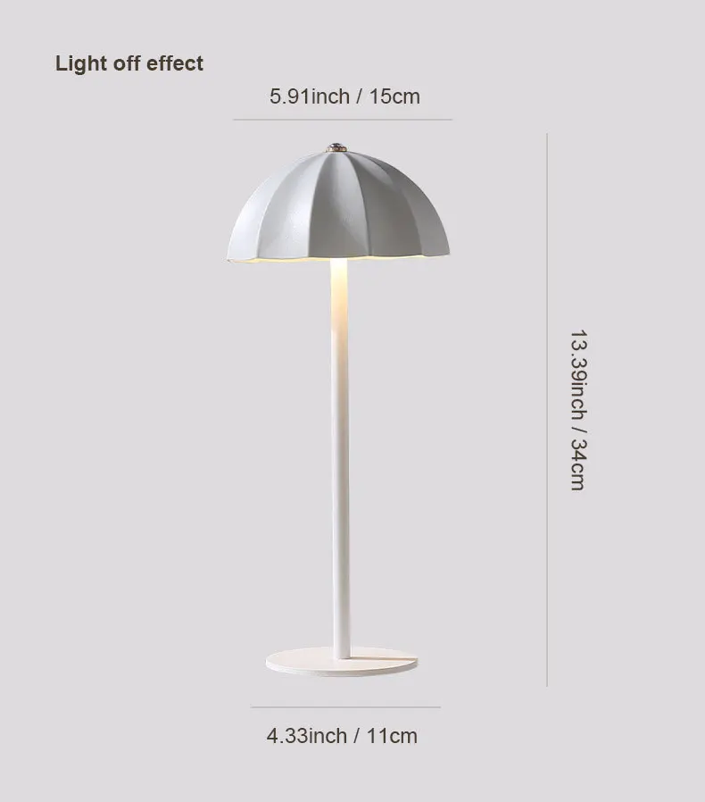 LED Metal Table Lamp Rechargeable Touch Dimmable Desk Lamp Umbrella Shade - Image 5