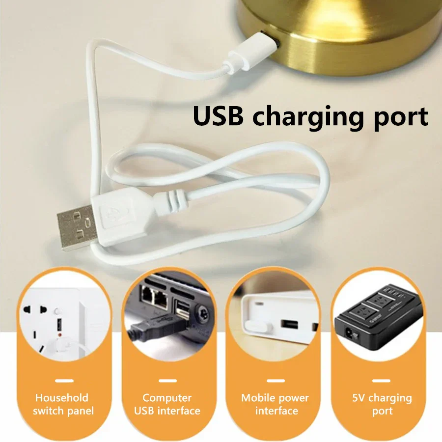 LED Metal Touch Table Lamp Rechargeable Night Light for Bar Coffee Table Decor - Image 6