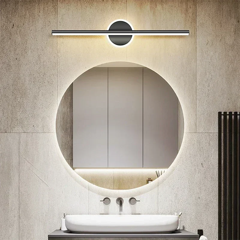 LED Mirror Front Wall Light – 40/60cm Gold Black Indoor Lamp for Bathroom & Bedroom - Image 2