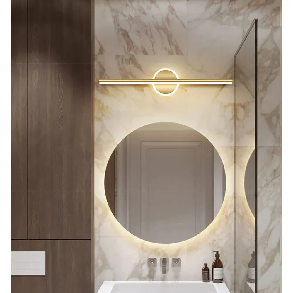 LED Mirror Front Wall Light – 40/60cm Gold Black Indoor Lamp for Bathroom & Bedroom - Image 5