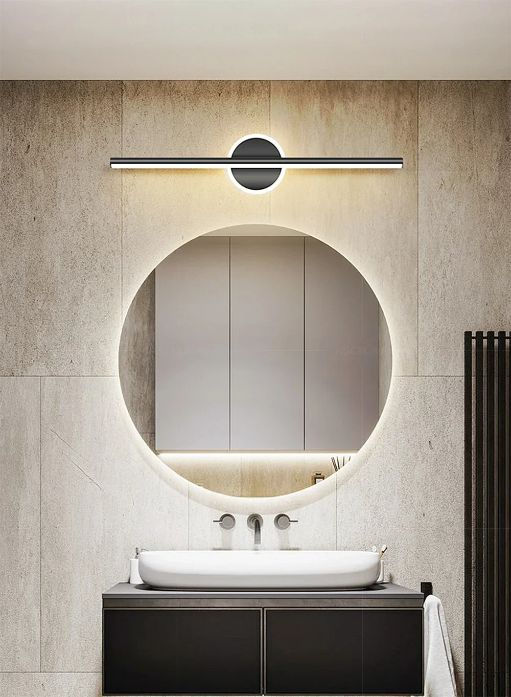 LED Mirror Front Wall Light – 40/60cm Gold Black Indoor Lamp for Bathroom & Bedroom - Image 9