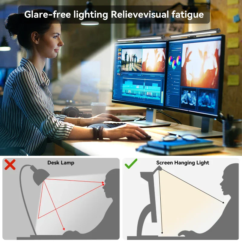 LED Monitor Light Bar USB Stepless Dimming Desk Lamp Screen Backlight Office - Image 5