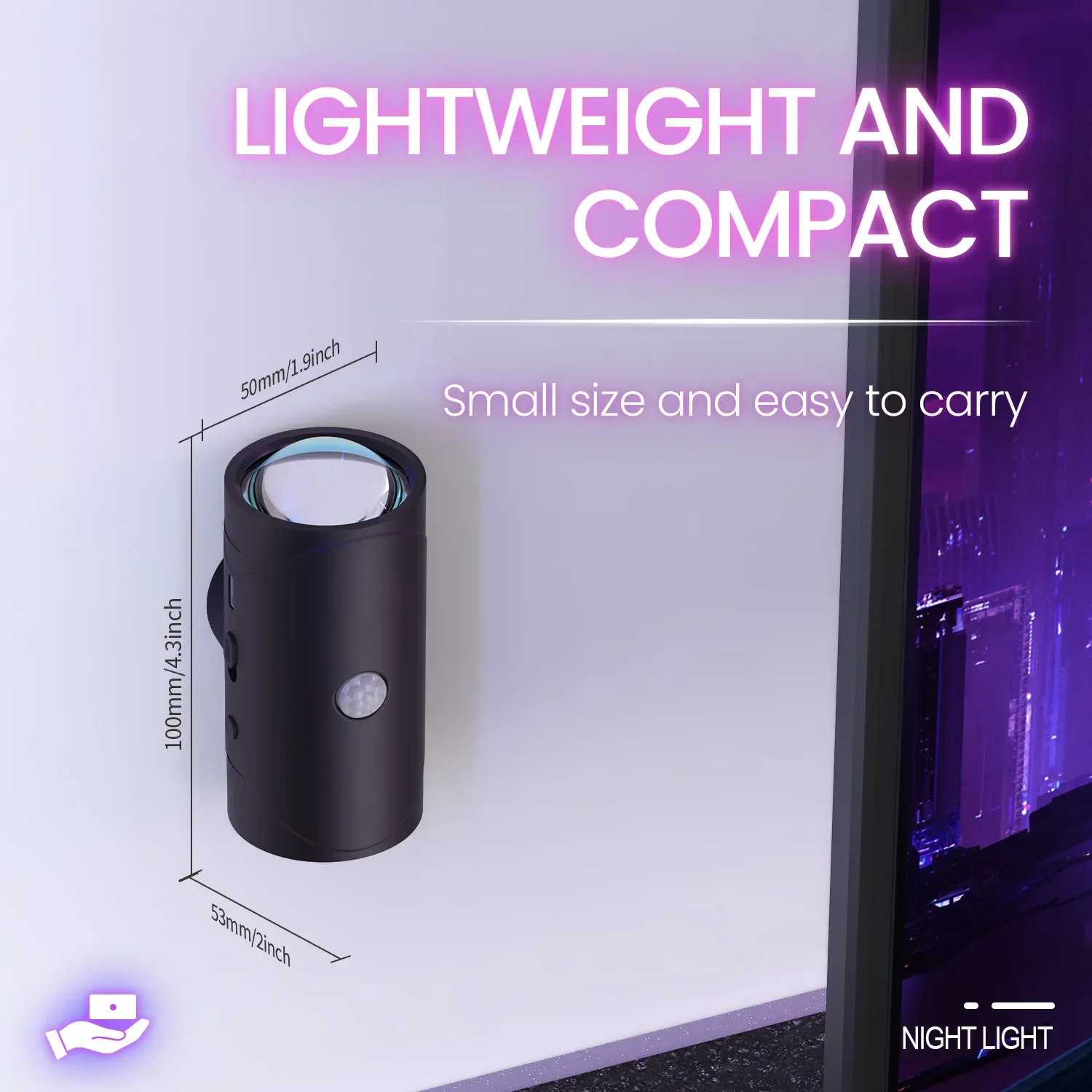 LED Motion Sensor Wall Light Rechargeable Cordless Up Down Lighting Indoor - Image 5