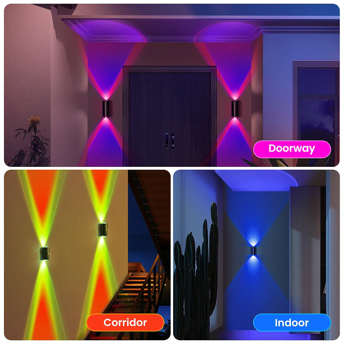 LED Motion Sensor Wall Light Rechargeable Cordless Up Down Lighting Indoor - Image 6