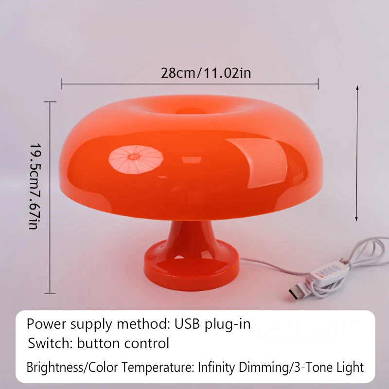 LED Mushroom Table Lamp Modern Bedside Light for Room Decor & Christmas Gift - Image 8