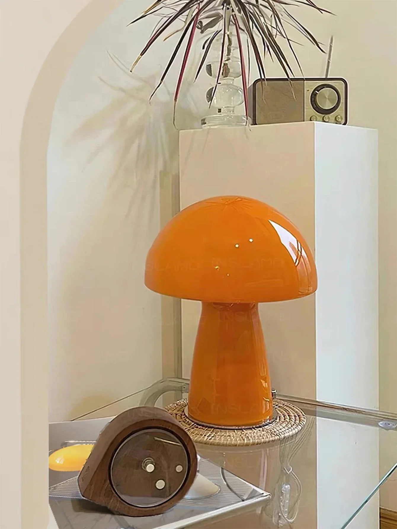 LED Mushroom Table Lamp USB Tri Color Ambient Light Bedside Dining Camping Decor - Image 3