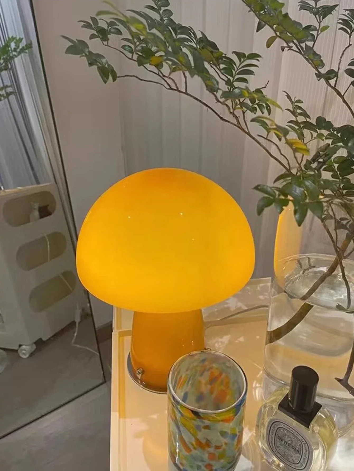 LED Mushroom Table Lamp USB Tri Color Ambient Light Bedside Dining Camping Decor - Image 4