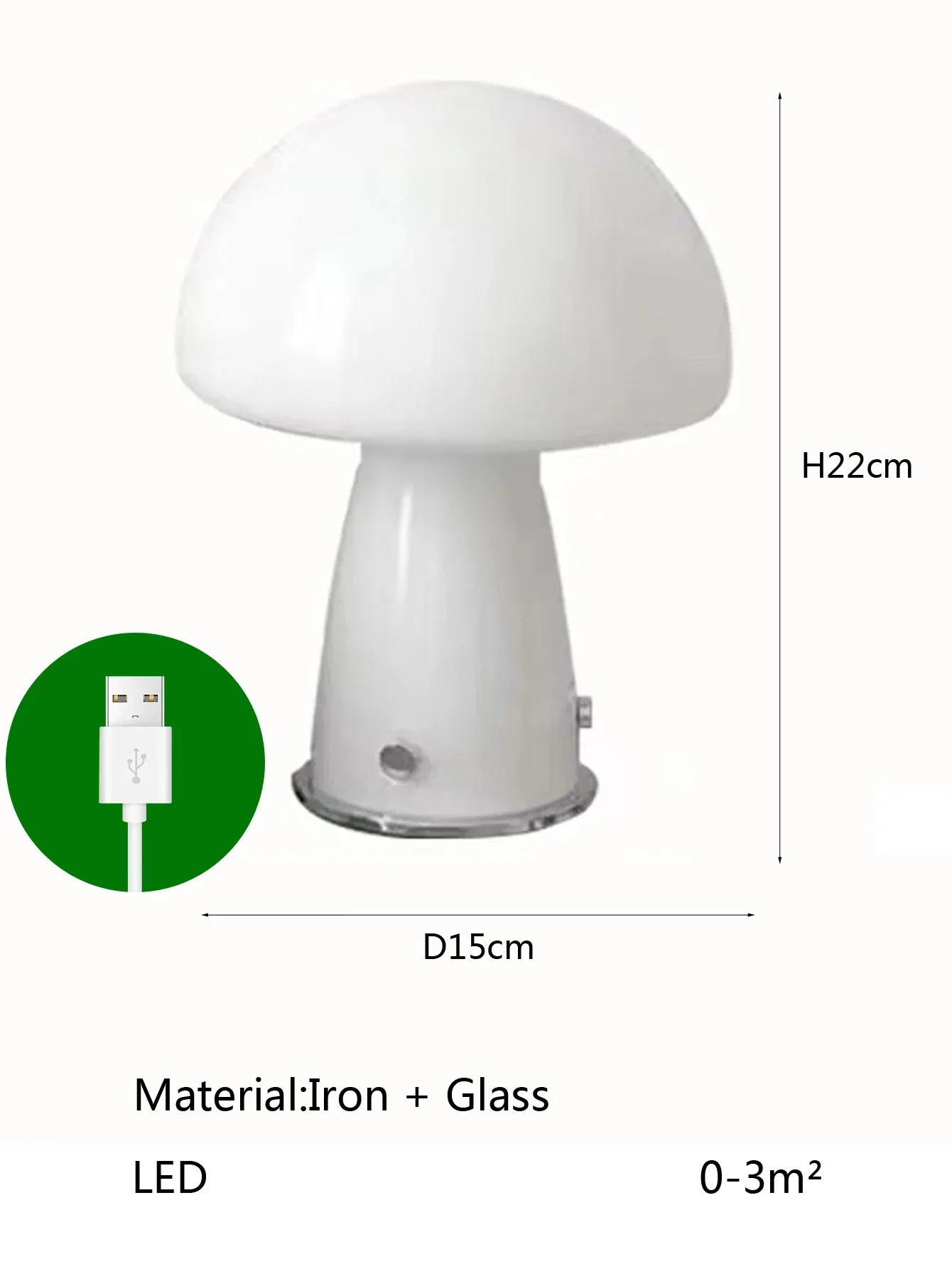 LED Mushroom Table Lamp USB Tri Color Ambient Light Bedside Dining Camping Decor - Image 7