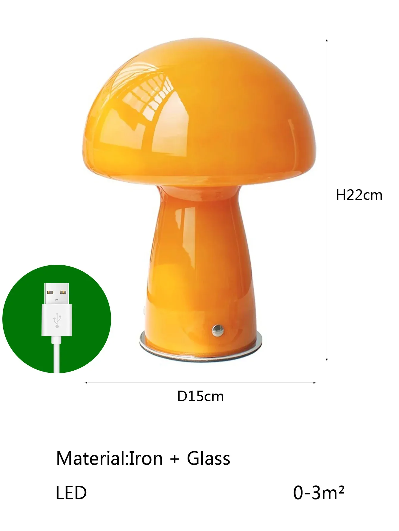 LED Mushroom Table Lamp USB Tri Color Ambient Light Bedside Dining Camping Decor - Image 8