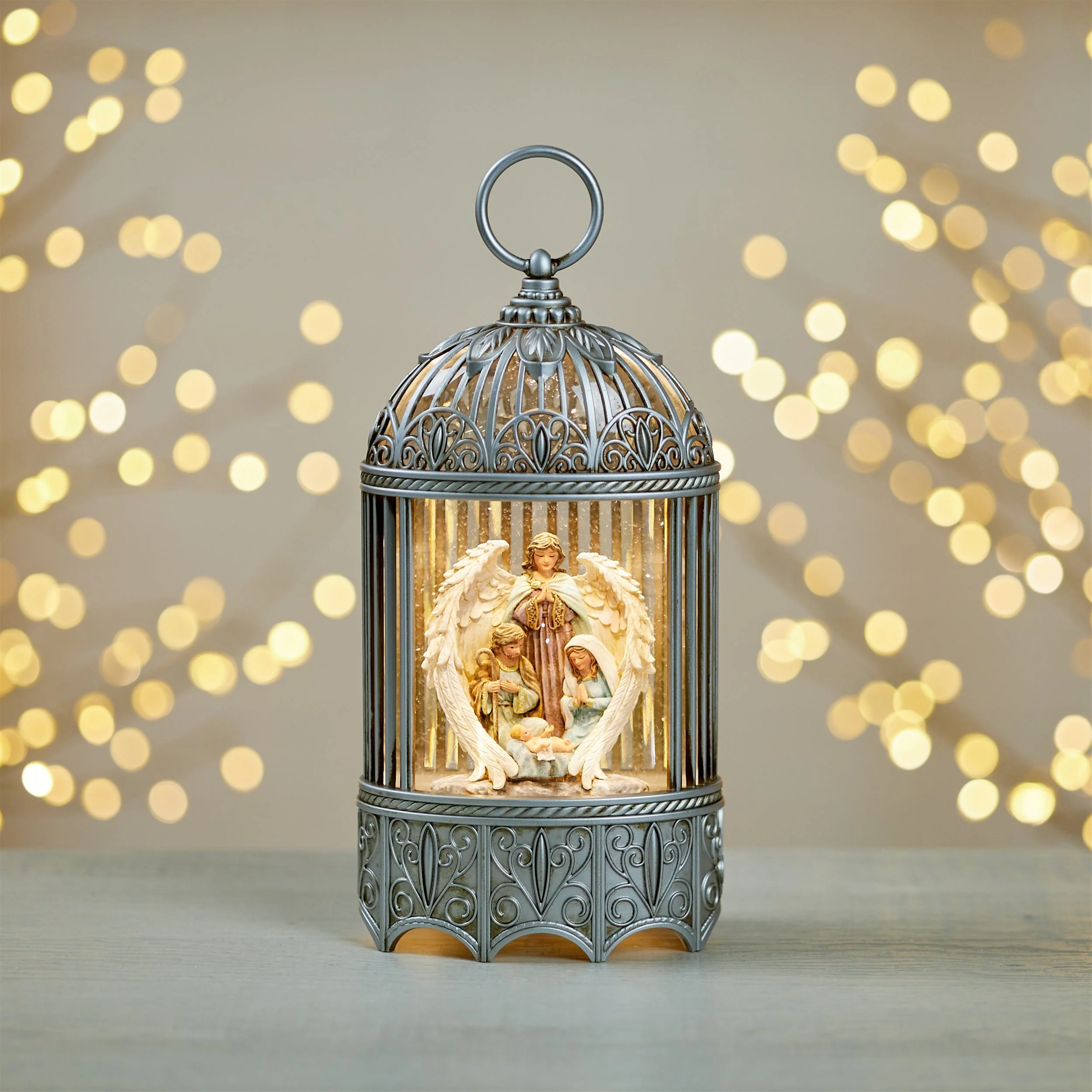 LED Nativity Scene Snow Globe 11"H - Image 2