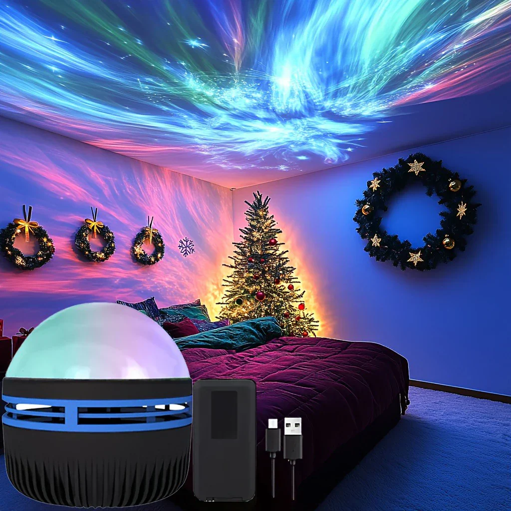 LED Northern Lights Projection Lamp Aurora Borealis USB Remote Color-Changing Light - Image 4