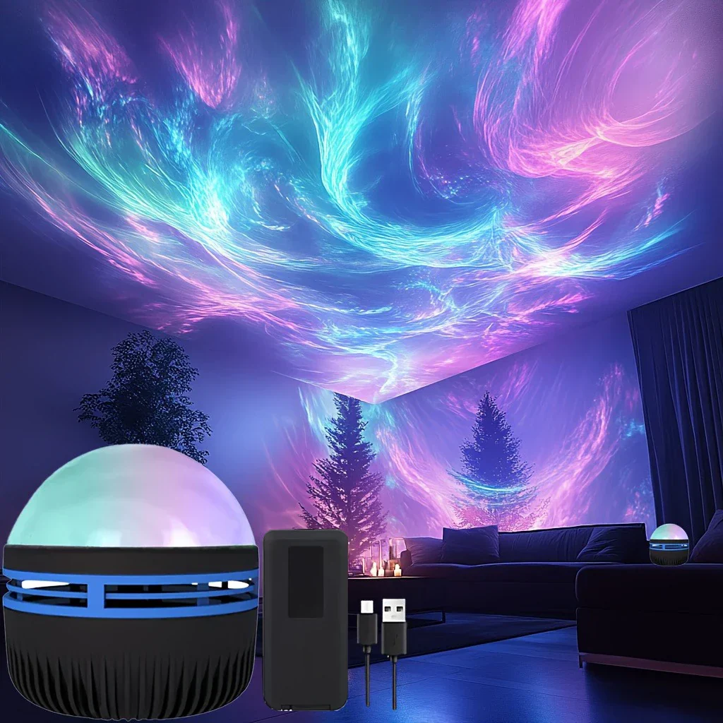 LED Northern Lights Projection Lamp Aurora Borealis USB Remote Color-Changing Light - Image 5