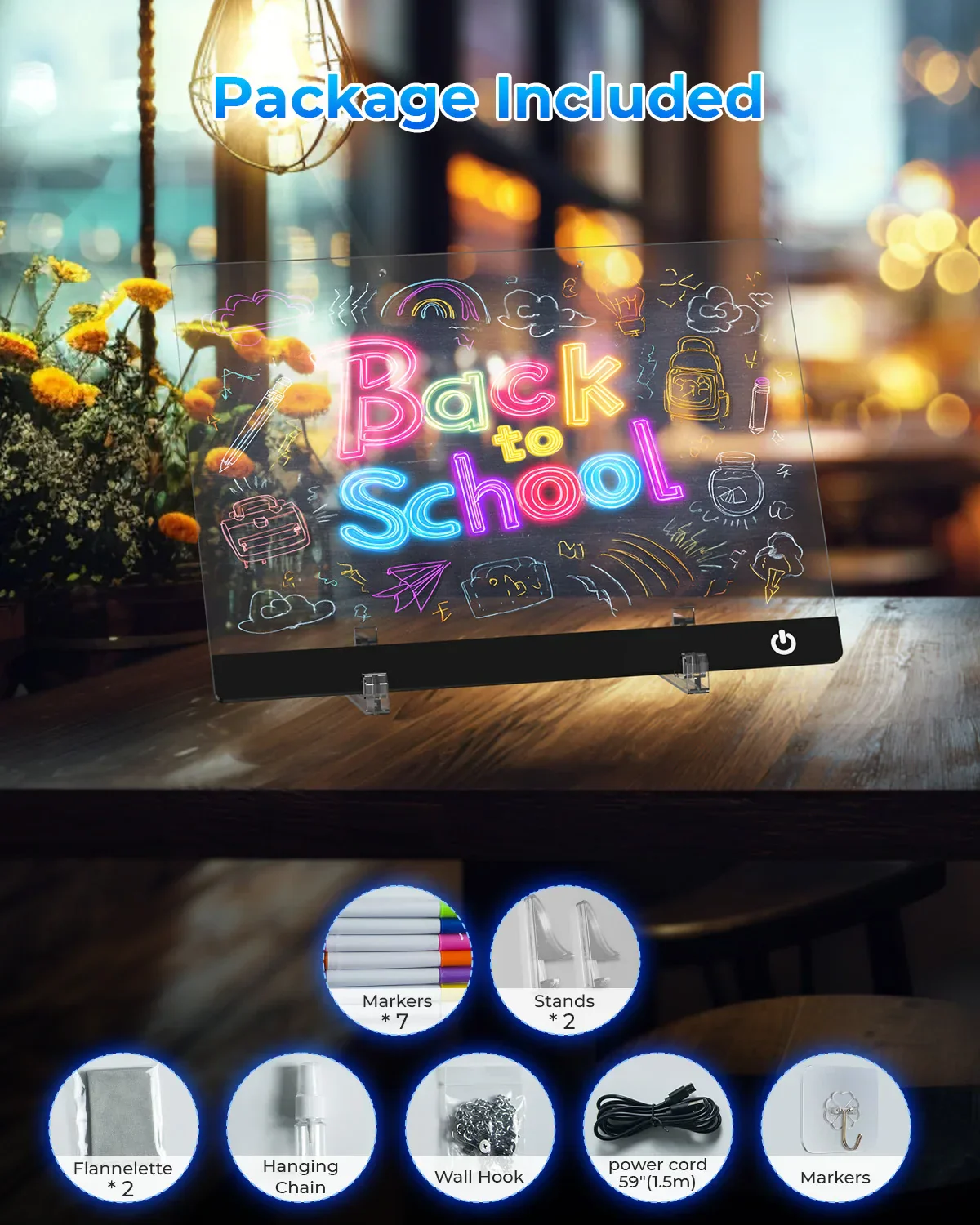 LED Note Board Night Light – 7-Color Acrylic Message & Drawing Board Gift - Image 5