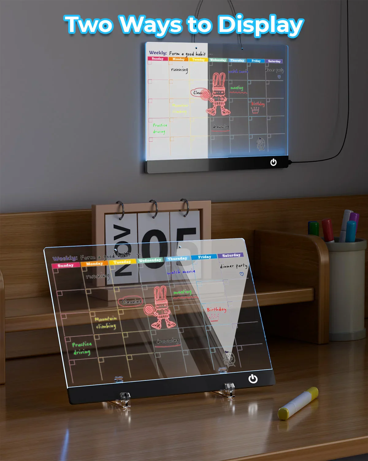 LED Note Board Night Light – 7-Color Acrylic Message & Drawing Board Gift - Image 6