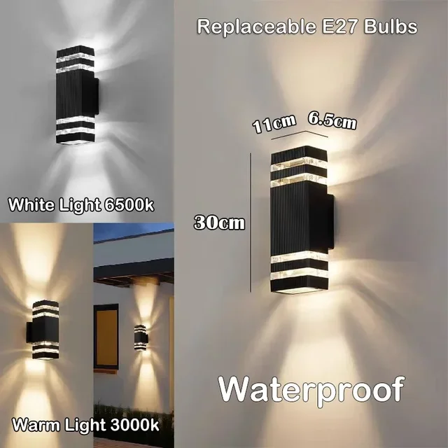 LED Outdoor Waterproof Wall Light Decor Socket External Stairs Fitter Holder E27 Lighting Bedroom Fixture Home Lamp Wall Street - Image 14