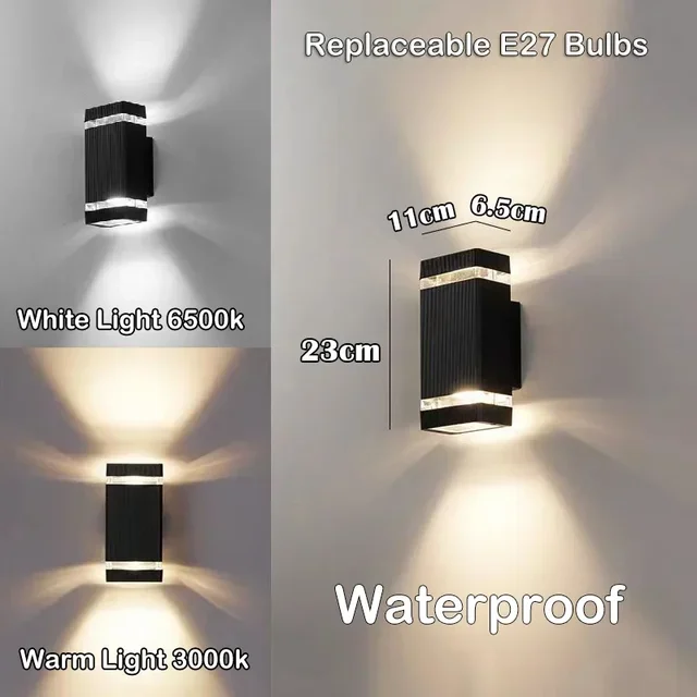 LED Outdoor Waterproof Wall Light Decor Socket External Stairs Fitter Holder E27 Lighting Bedroom Fixture Home Lamp Wall Street - Image 15
